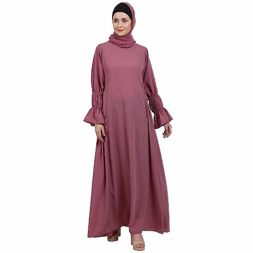 Designer elegant abaya- Puce Pink